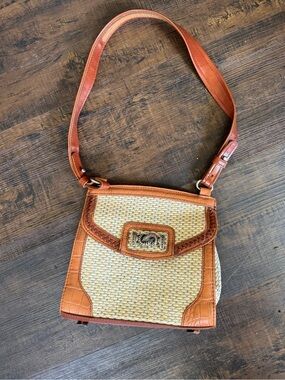 Brown Woven Shoulder Bag | 90s Vintage Shoulder Purse